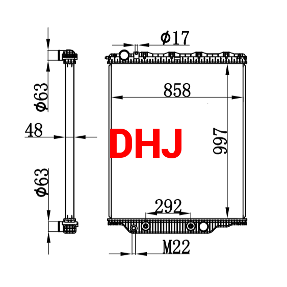 MACK RADIATOR M5736100,M5855100,M5852100,2MF559M,21000184,21000185,85111315,21095126,21095128,8511270