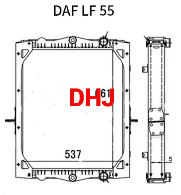 DAF F 45 55 RADIATOR 1405176 1405413 1405722 1407722 61443A 1407725