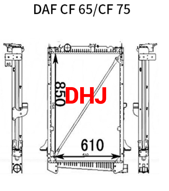 DAF 65CF 75CF RADIATOR 1334916 1434916A 1627416A 61441A 1434916R 1434916 1627416 1627416R