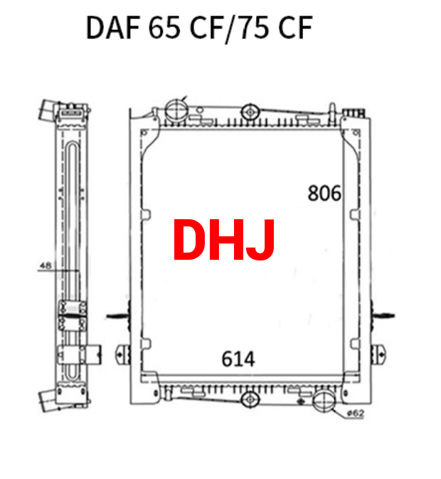 DAF 65 CF radiator 1628615 1628515 1281400 1831441 61440 1628619 1241580