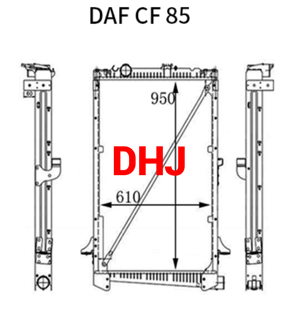 1431917 3222643 8371459 1698298 1434917 1627415 61442A,DAF CF 85 radiator