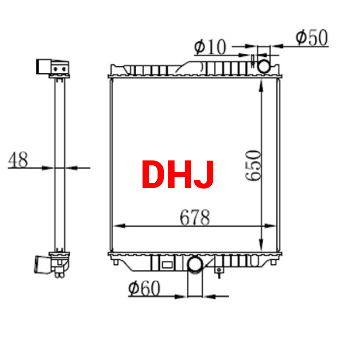 21400-02Z73,NS0060-NF,NISSAN DIESEL,UD 1996- TRUCK RADIATOR