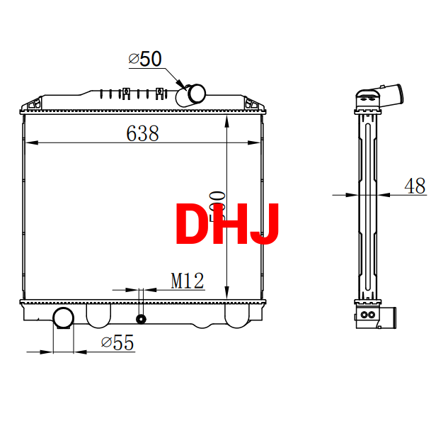 HINO 500 FC MT truck radiator,242000-7693