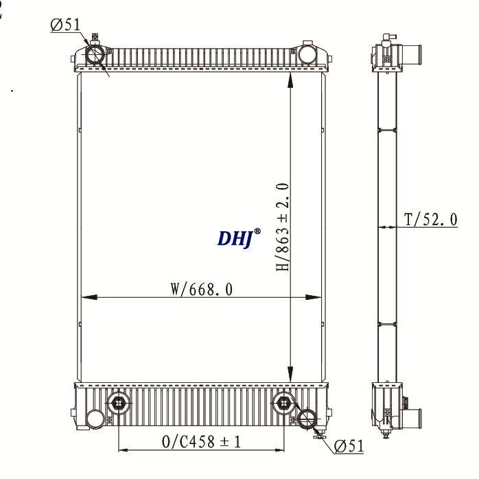 Freightliner/Sterling Radiator.BHTD5968, D5968, BHTE8245, E8245, BHTE8295, E8295, BHTF1578