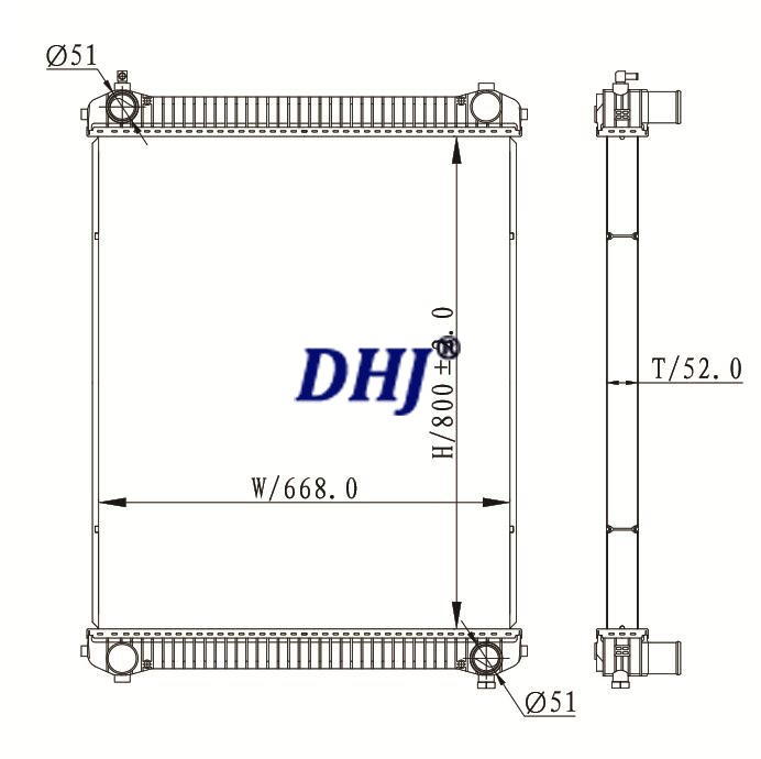 Freightliner M2-106 Business Class 2003-2007 truck radiator,HDC010131PA,BHT66111,BHT74683,BHTB9702,BH