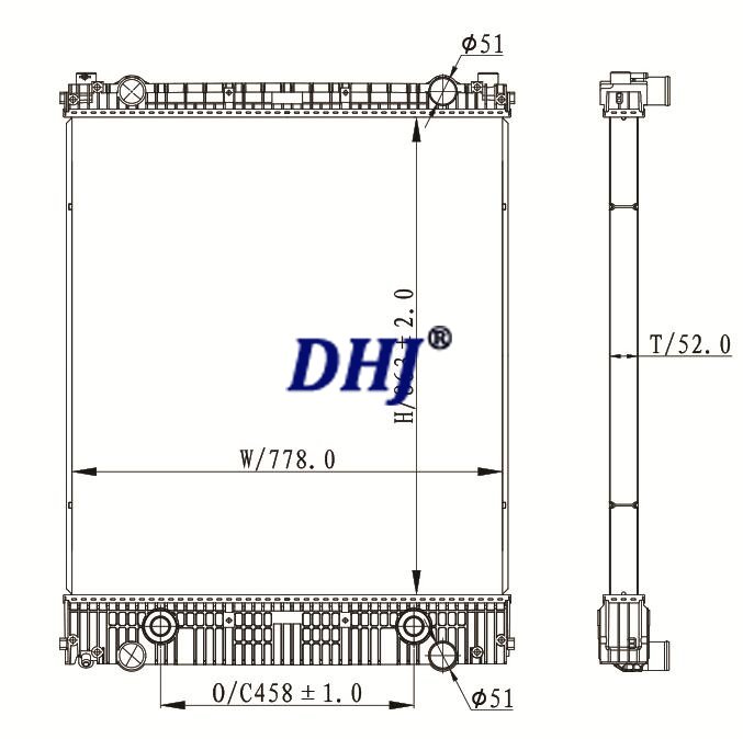 FREIGHTLINER M2 106 TRUCK RADIATOR,HDC010098PA,0525340007,0525340011,A0525424001,A0525424003,A0525424011,BHTP4022001,BHTS2726001,BHTT315300