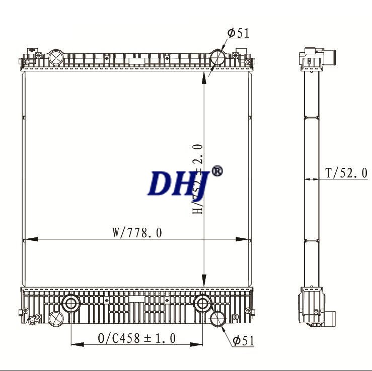 Freightliner M2-106 Business Class truck radiator,SCSI238615, HDC011004 ,HDC011004PA ,HDC010664AA, HD