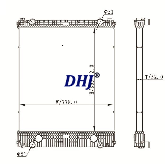 Frightliner Business Class M2 106 truck radiator,HDC010817PA,A0528847000,A0525340008,525340008,528847