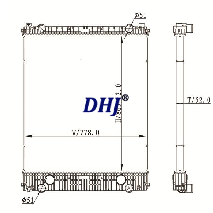 Frightliner Business Class M2 106 truck radiator,HDC010817PA,A0528847000,A0525340008,525340008,528847000