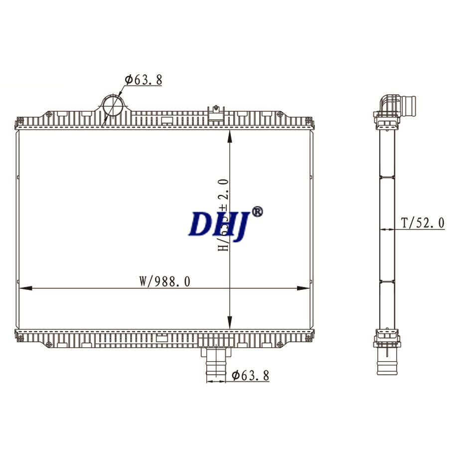 Peterbilt/Kenworth T200,T300 & 337 Truck Radiator,LT9157,9157,633RA9157,RA9157,KEN30,KW69SHORT,61