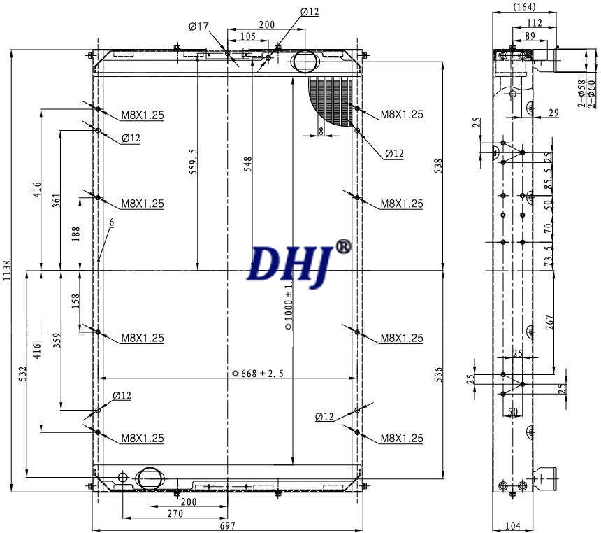 5480Ш-1301010 5480-1301010 5480A-1301010,KAMAZ 5480 TRUCK RADIATOR