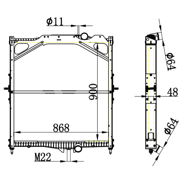 Volvo TERBERG radiator 20722440 1276435 20460174 20482259 20516408 20536915 20536948 21375354 8113190 81493