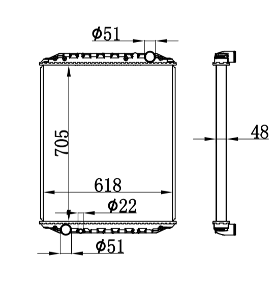 MAN L 2000 radiator 81061016466 85061016007 81.06101.6466 85.06101.6007 NISSENS:67220