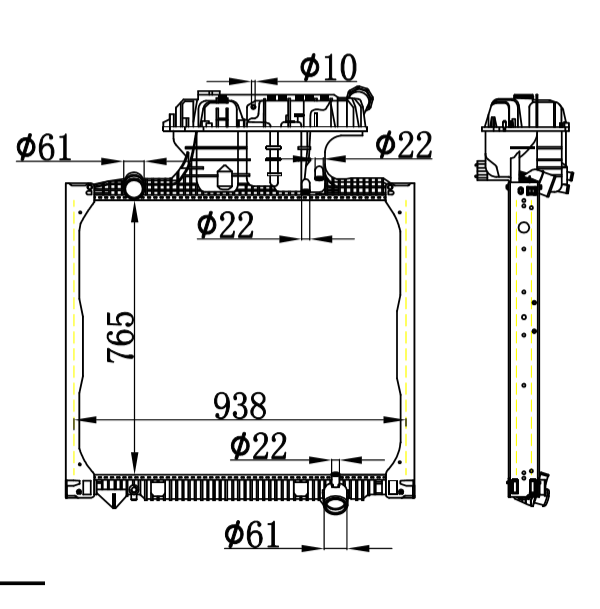 MAN TGA RADIATOR 81.06101.6458 81.06101.6468 81061016518 81061016510 81061016472 81061016468 81061016458