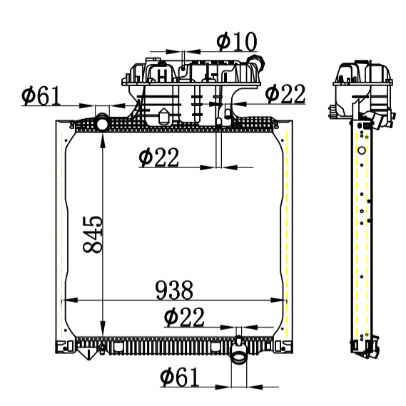 MAN TGA RADIATOR 81.06101.6482 81.06101.6511 81061016482  81061016511 81061016519