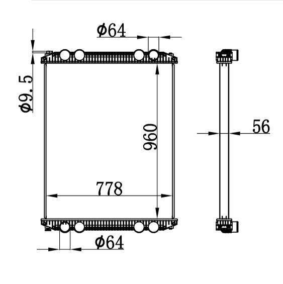 COLUMBIA CLASS 07- truck radiator MT