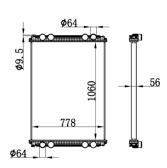 FREIGHTLINER CENTURY RADIATOR BHTD9526 BHTE7238 376761571 93060 98478 376761571,98476,98478,A6829,A6923,BHT 98476,BHT E3831,E3832,U3932001,X4524