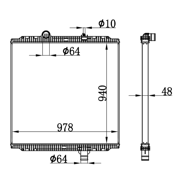 Kenworth RADIATOR 68039,H5406,26070717214815,K3985001,F316101,1125640