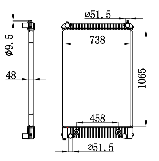 FREIGHTLINER AT RADIATOR BHTB91665 91665