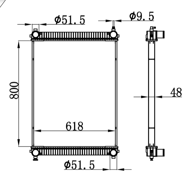 FREIGHTLINER RADIATOR BHTB83440 BHTD9435 B8344/BHTB9686/B9686/BHTD2348/D2348/BHTD4383/D4383/BHTD9435/