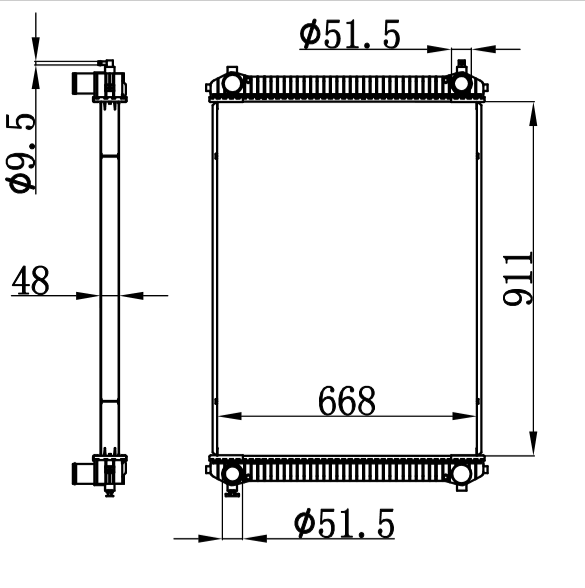 FREIGHTLINER RADIATOR BHTB9696,BHTB9705,B9705,FRE41,B9696,D9454,BHTD9454,91655,BHT91655,BT8185,BHT91663,91663,BHT91642,91642