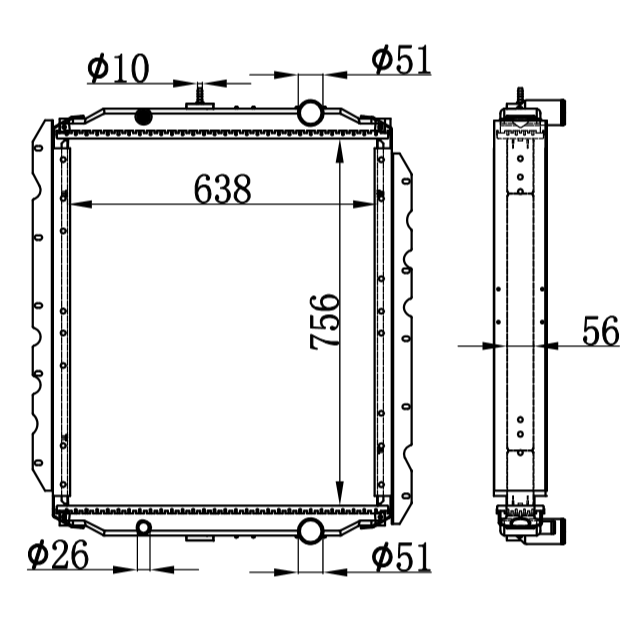 Bluebird Carpenter Bus RADIATOR 734869,00021401,1003476,1966324,734732,1102112,1102112DS,21401,CVTU82653,8265,310003,BLU03,FLX001006,239280,239090,437183,437183S